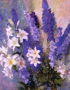 Hills, Laura Coombs Larkspur and Lilies oil painting picture wholesale